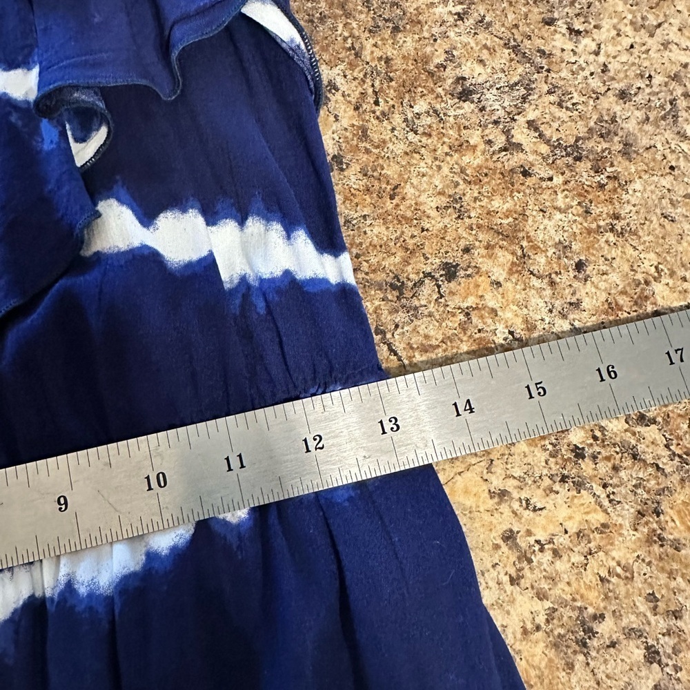 NWOT A Byer Blue Tie-Dye Maxi Dress Ruffled Top Size Medium - Picture 10 of 14